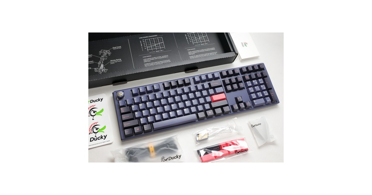 DuckyOne 3 Cosmic Blue, toetsenbord  (Donkerblauw, US lay-out, Cherry MX Red, RGB led, Double-shot PBT, Hot-swappable, QUACK Mechanics)