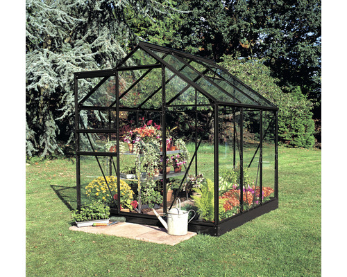 Kas Hallen Populair incl. helder glas 3 mm 193 x 195 cm zwart