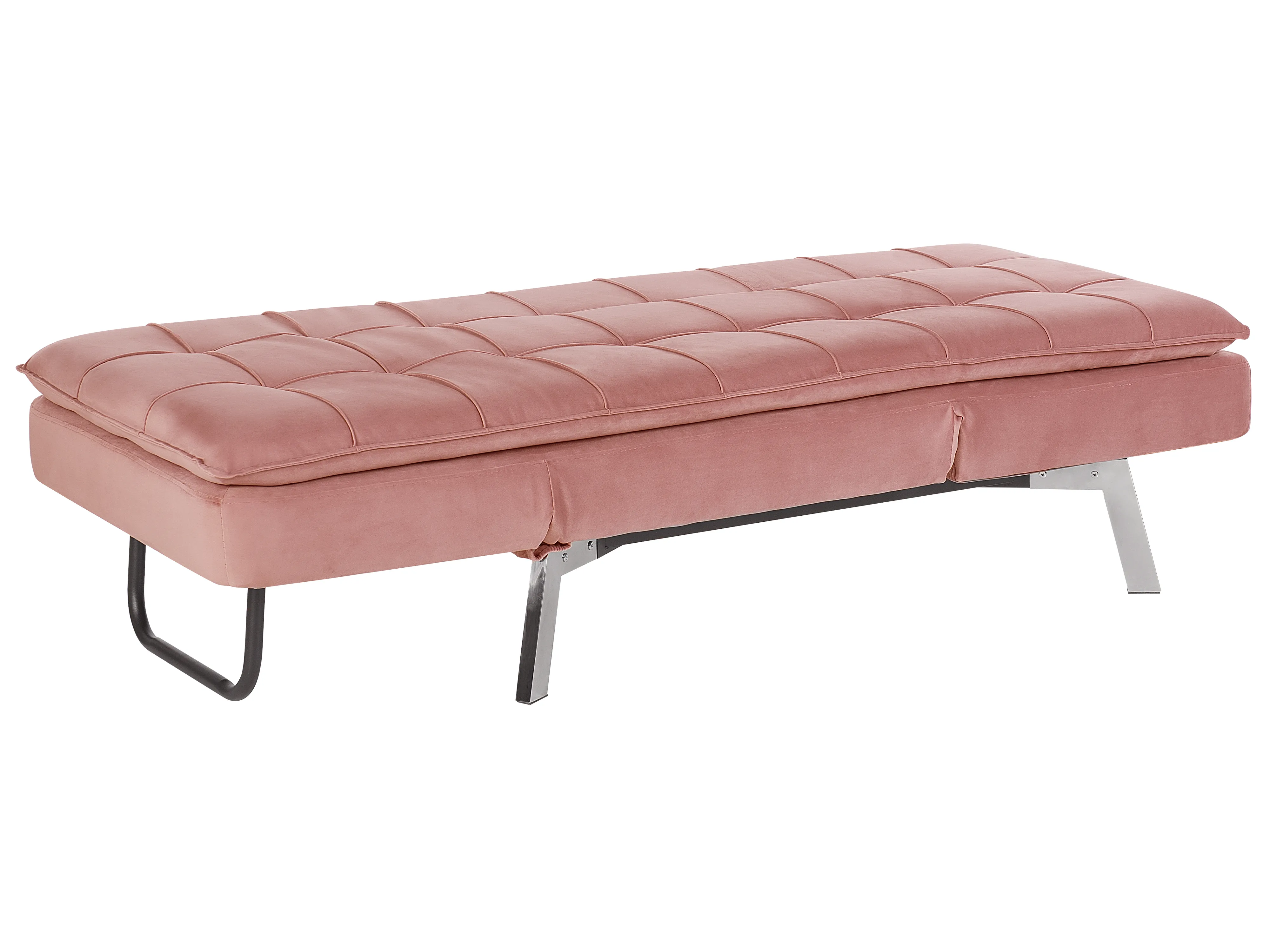 Chaise longue LOIRET Fluweel Roze