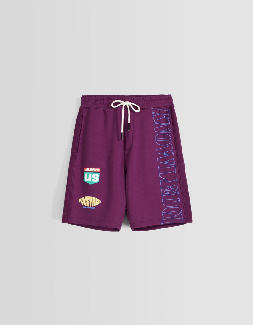 Bermudas com detalhes em pelúcia