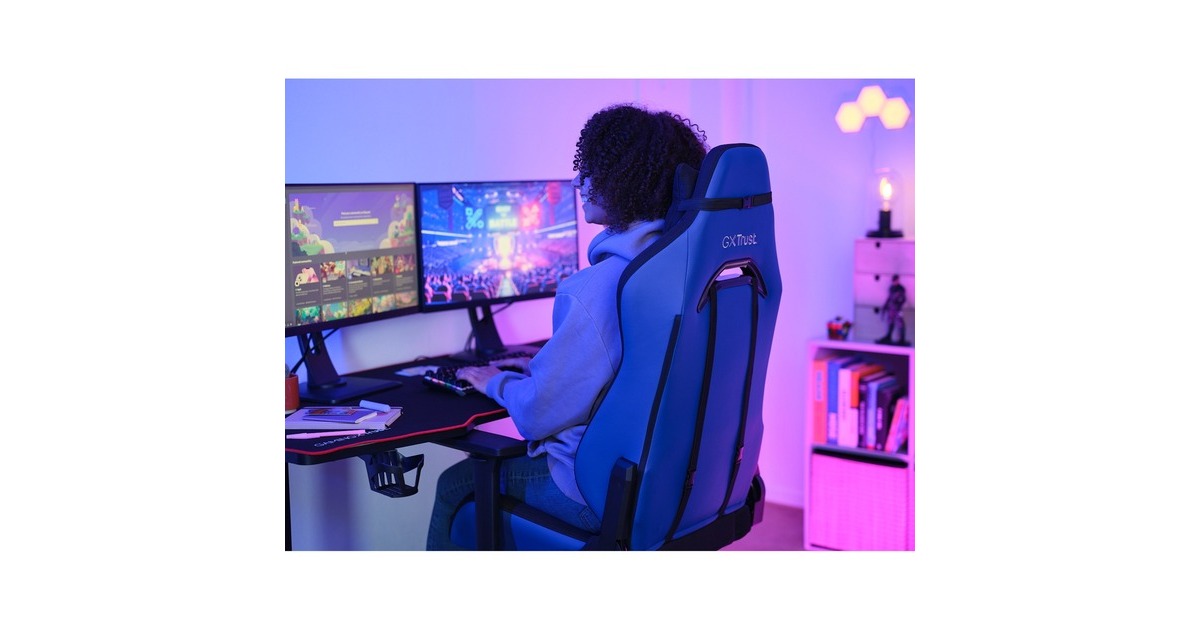 TrustGXT 714B Ruya gamingstoel  (Blauw/zwart)