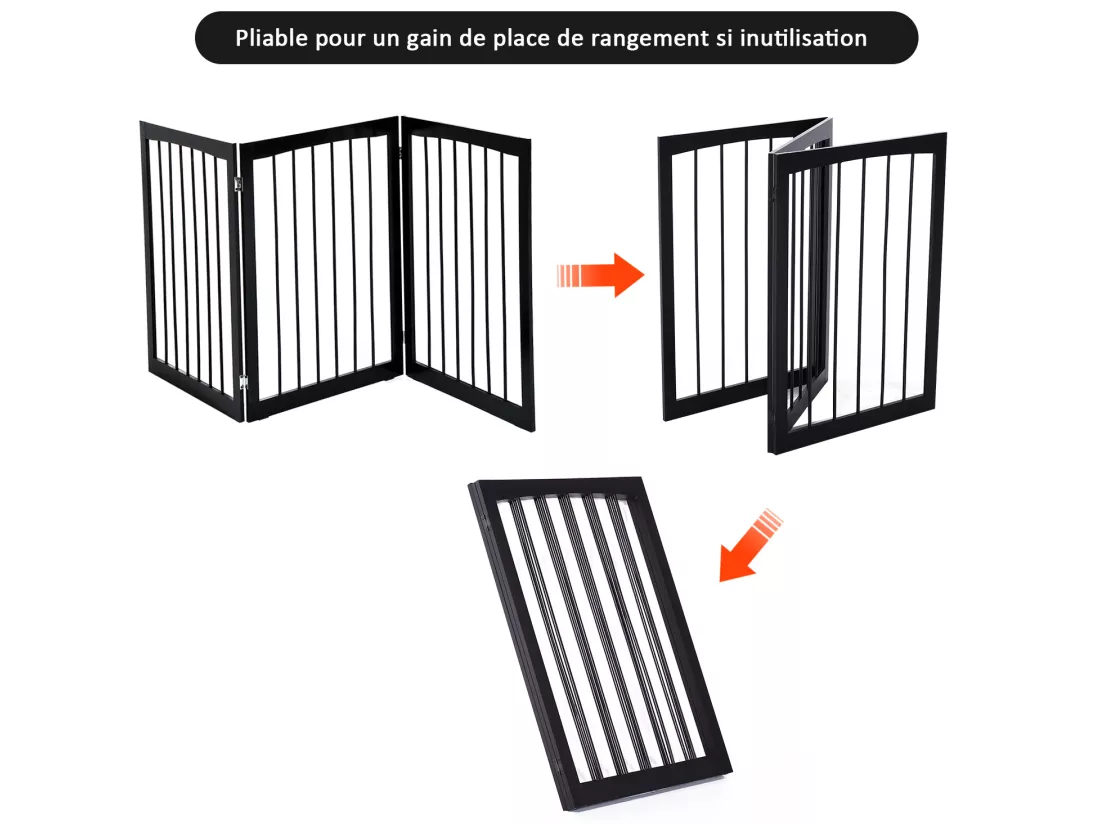 Barrière modulable pliable barrière de sécurité 160L x 76H cm MDF