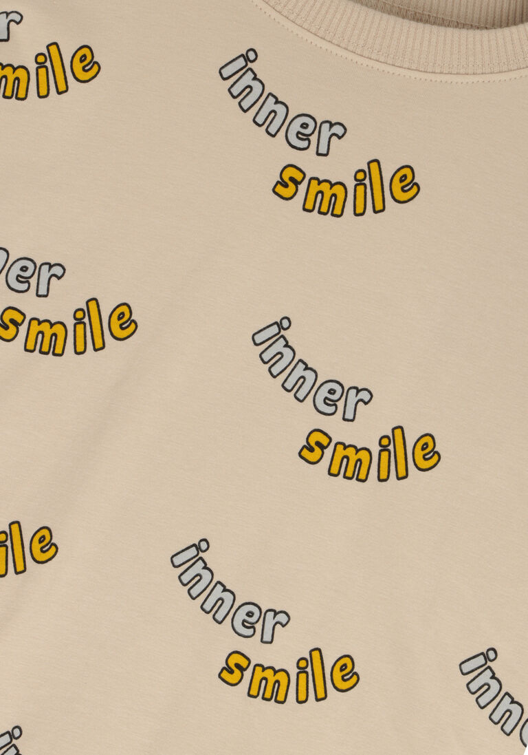 CARLIJNQ lichtgrijze carlijnq t-shirt inner smile - t-shirt oversized
