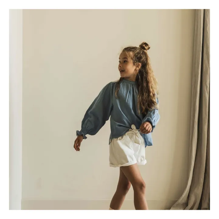 Jenest Blouse Manches Bouffantes Blossom | Bleu gris