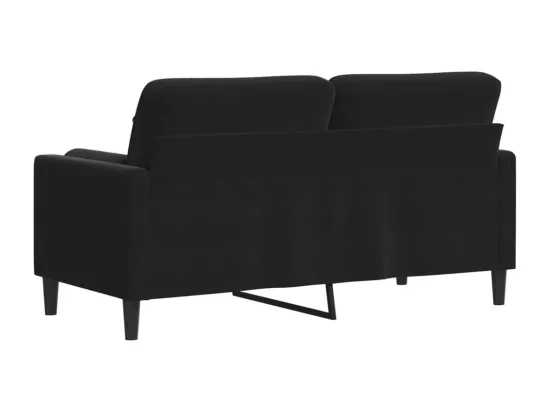 Canapé 2 places avec oreillers décoratifs noir 140 cm velours