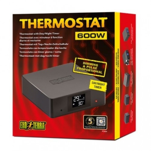 Termostato programável com dimerização de 600 W, preto