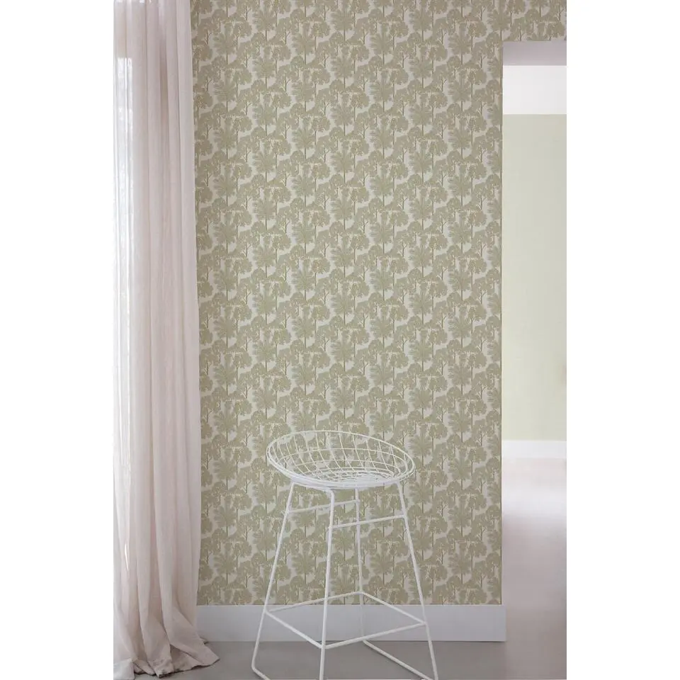 Dutch Wallcoverings Vliesbehang Arcadia palm forest - beige - 10,05m x 53cm