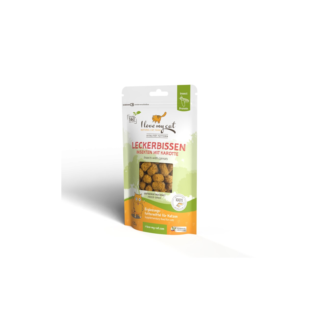 I love my cat Leckerbissen für Katzen mit Insekten und Karotte - 25g