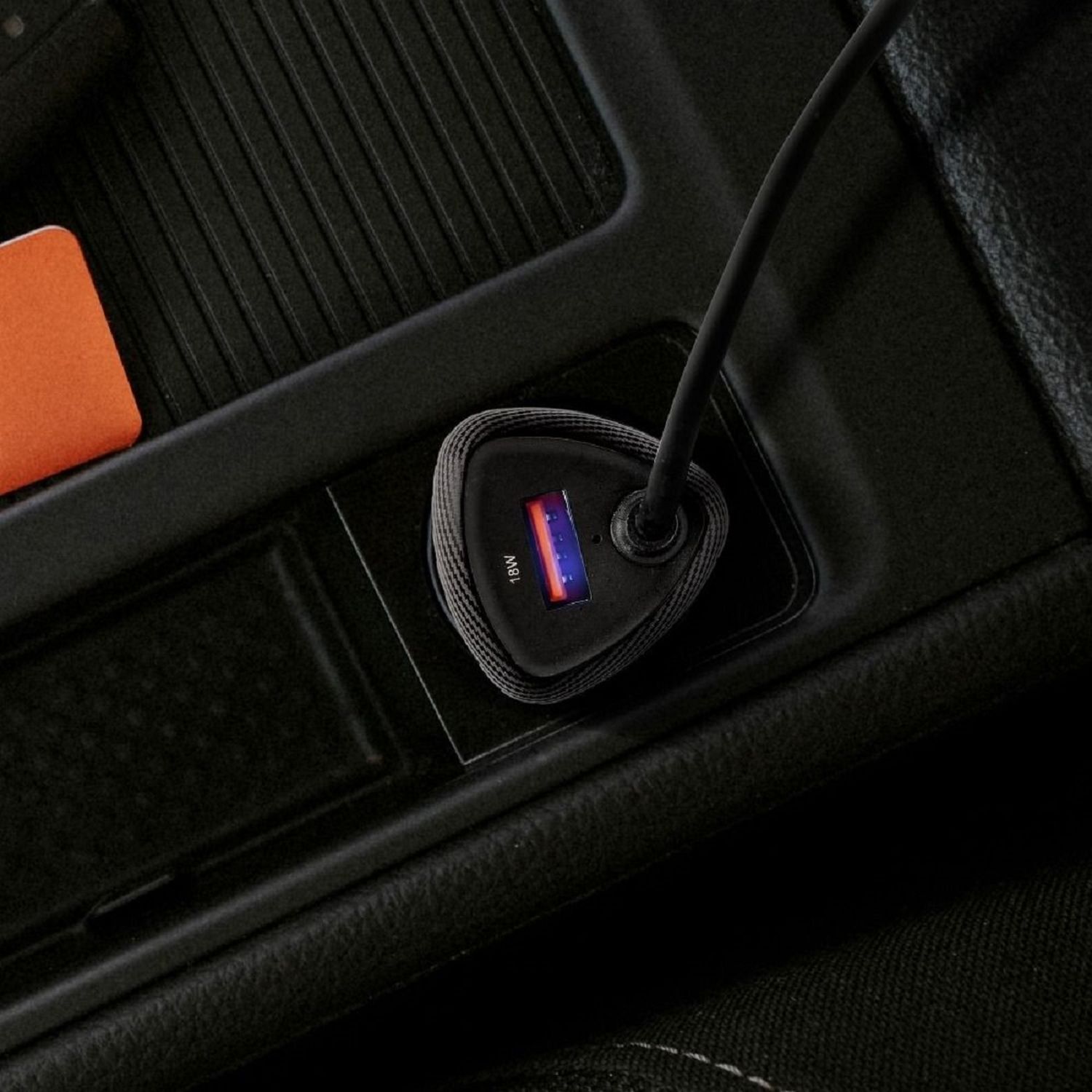 KFZ-Ladegerät CARBON USB QC 3.0 18W + Kabel iPhone-Anschluss