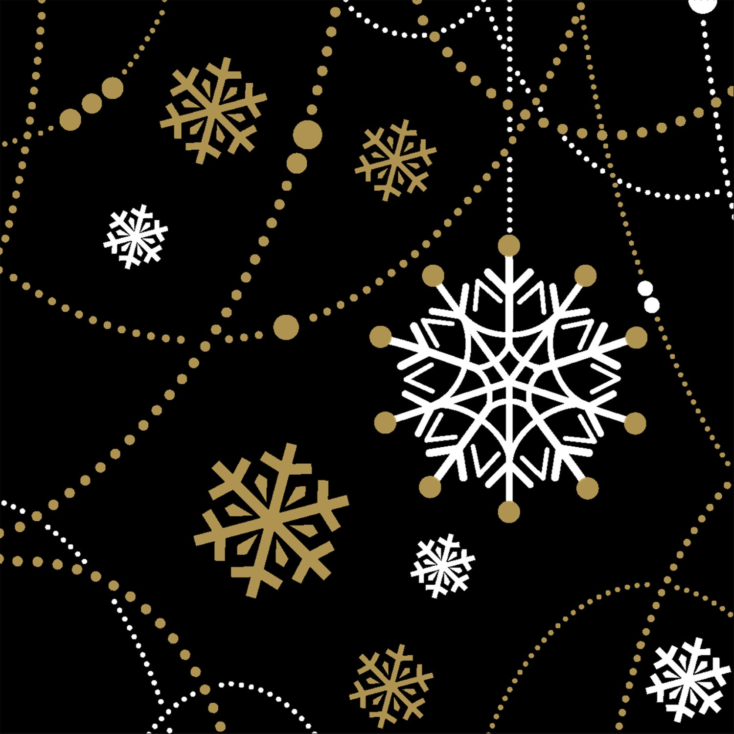 Duni kerstservet sneeuwvlok 24 x 24 cm 20 stuks zwart