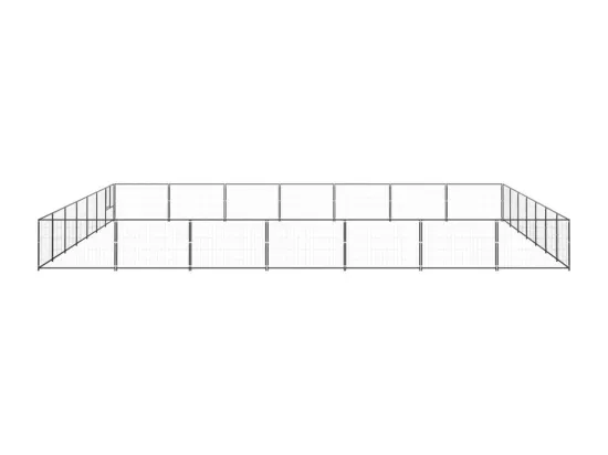 Chenil extérieur cage enclos noire 700 x 700 x 70 cm 02_0000539