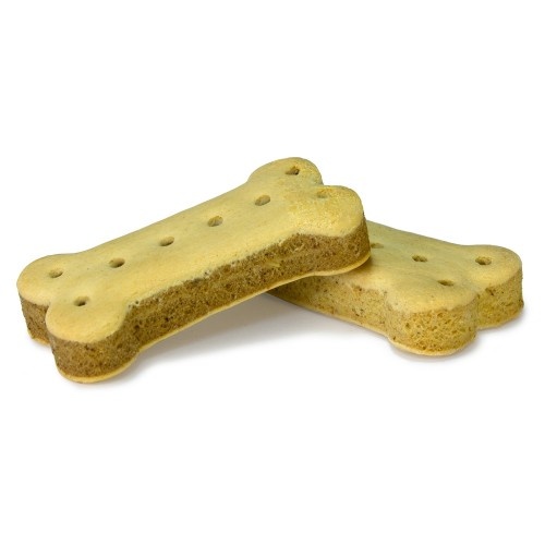 Biscoitos para cães em formato de osso, sabor natural.