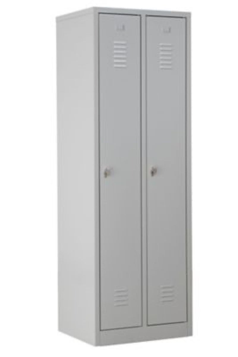 PROREGAL Garderobekast Camel 2 Compartimenten HxBxD 180 x 60 x 50 cm Hangslot Grijs