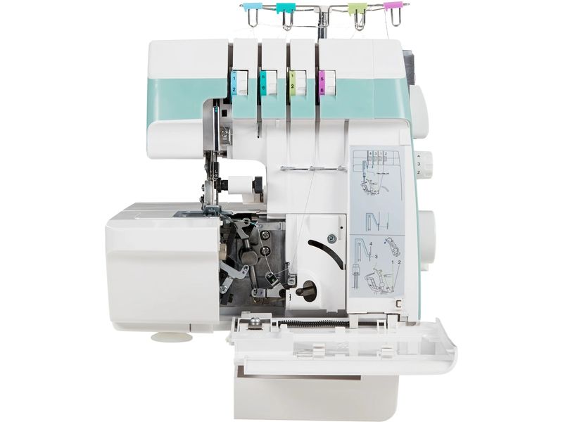 Medion Nähmaschine Life Overlock SO90 Weiss/Türkis Nähmaschine mit einer Motorleistung von 90 Watt