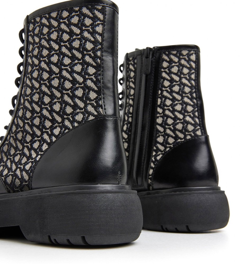 Botas de cano curto Pepe Jeans Yoko pretas em jacquard