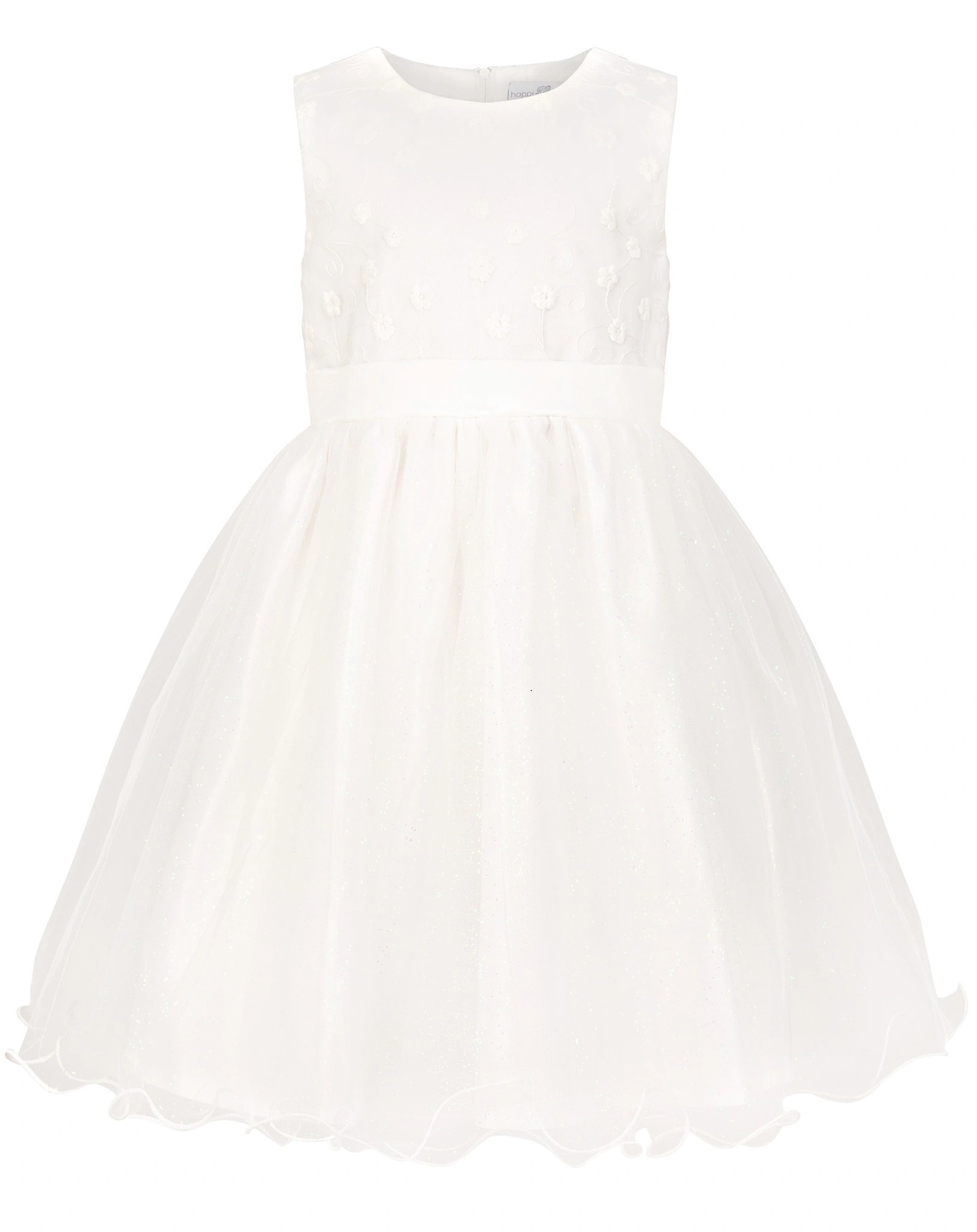 Kleid GLITTER FLOWERS ärmellos in ecru
