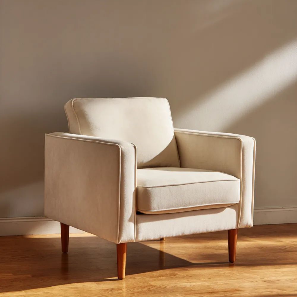 Sessel Stoffpolster 80x85x75 cm - Beige - Modernes Design