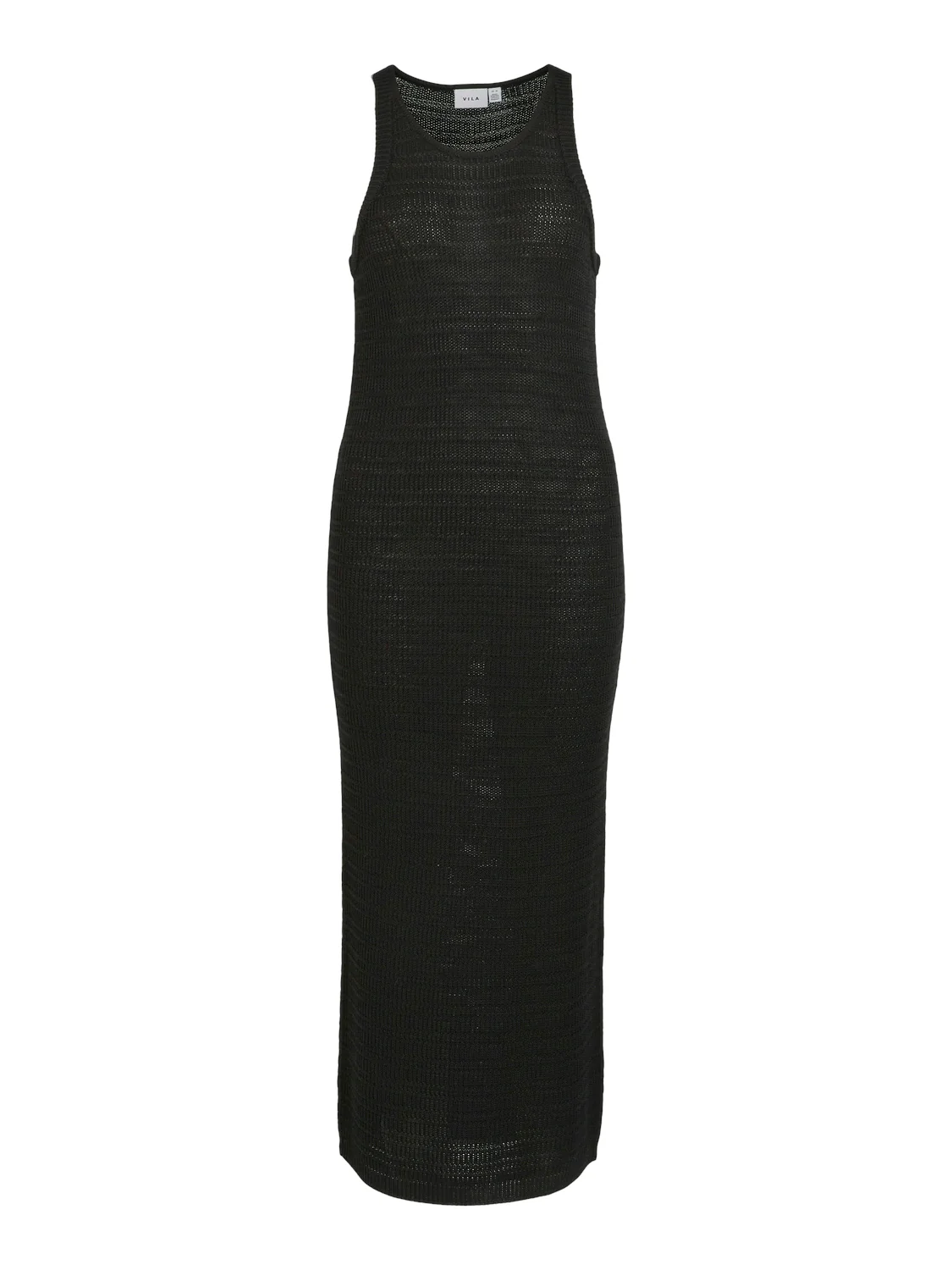 Vila  Vimargot Open O-Neck S/L strikkjole - sort