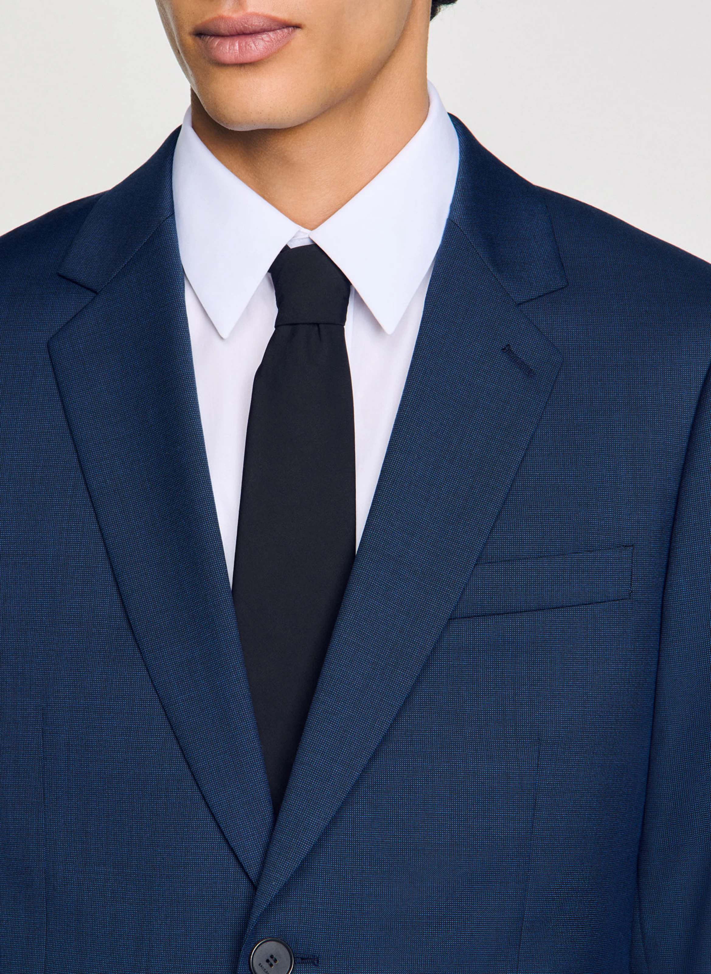Veste de costume en laine| Bleu