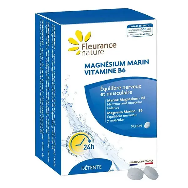 Fleurance Nature - Magnésio - Magnésio Marinho B6 - 20 comprimidos mastigáveis