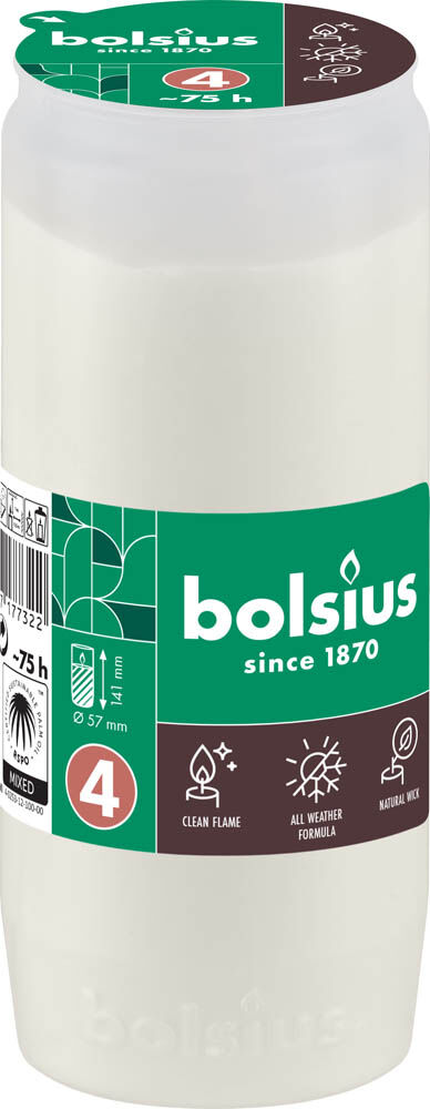 Bolsius Compo NR4 - Herdenkingslicht - 14 cm - Wit
