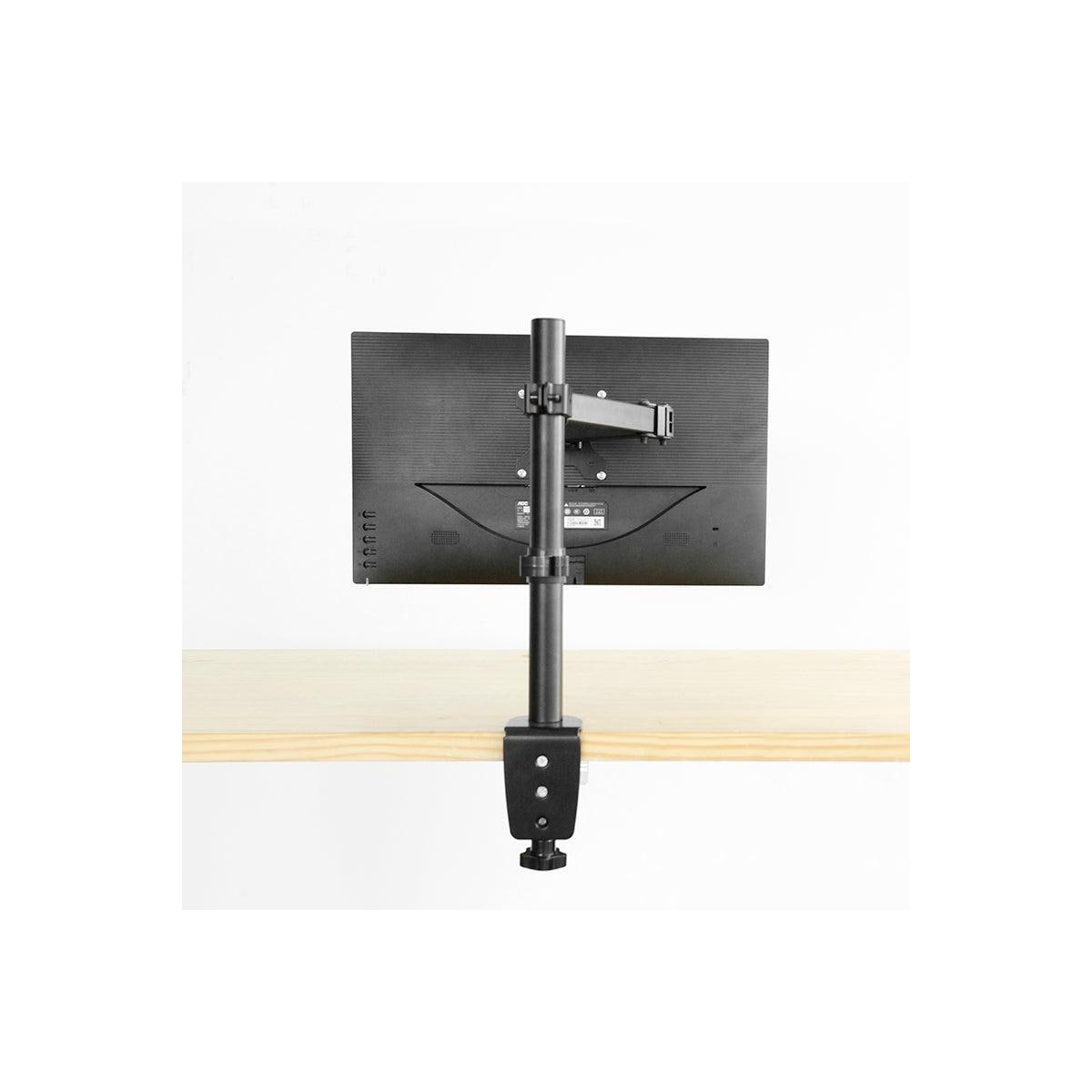 NÖRDIC Monitorarm Table Bracket for 1 Monitor med Justerbar Arm Roterbar og vippbar, Stål, Svart, Skjermbrakett