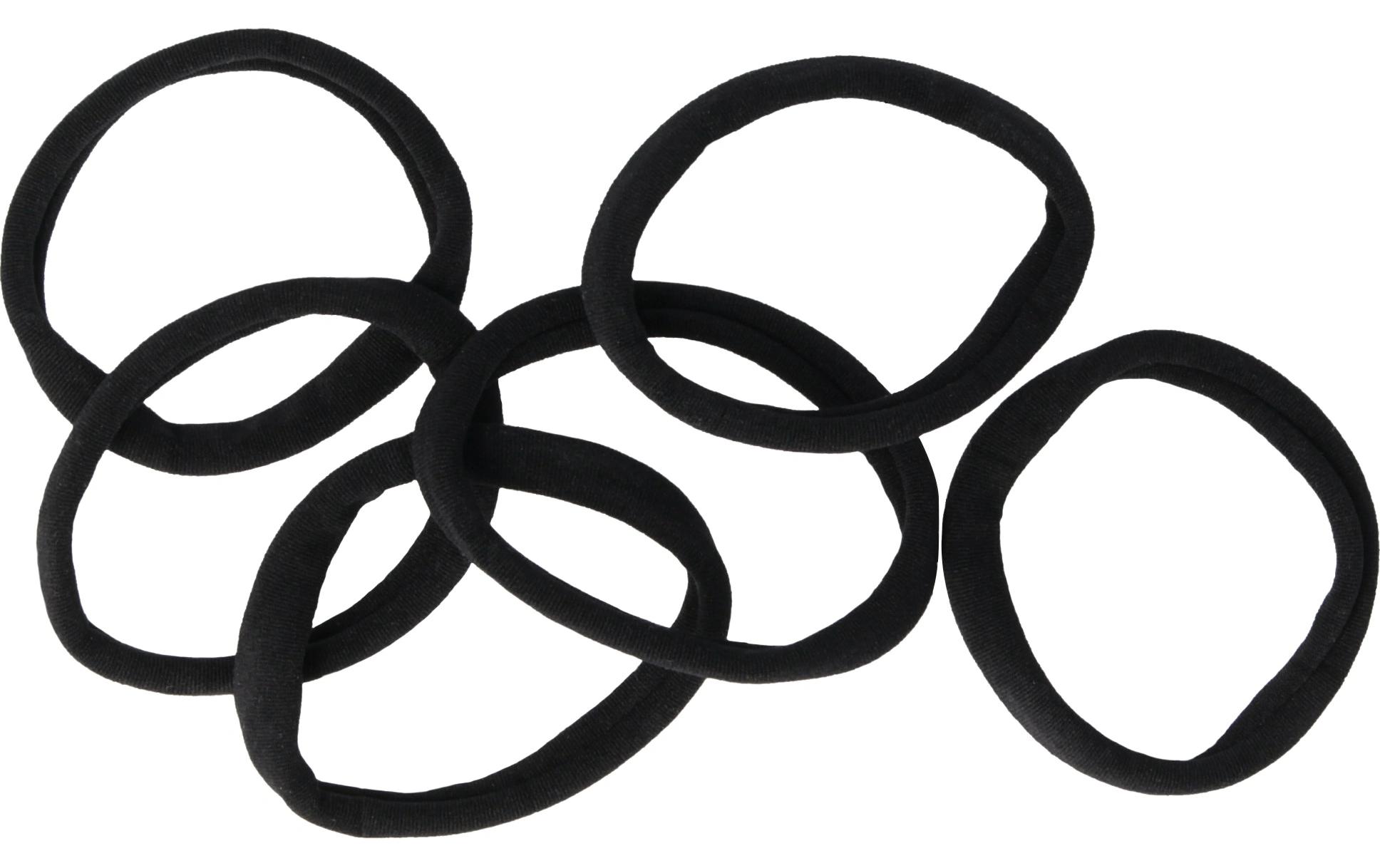 Zopfhalter, metallfrei, Schwarz 6 StückSanfte, starke und vielseitige Haargummis