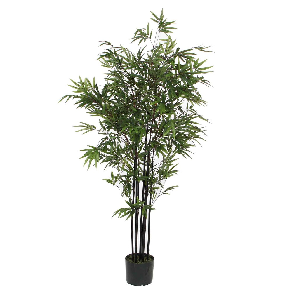 Mica decorations bambou h150 vert avec tribus noires