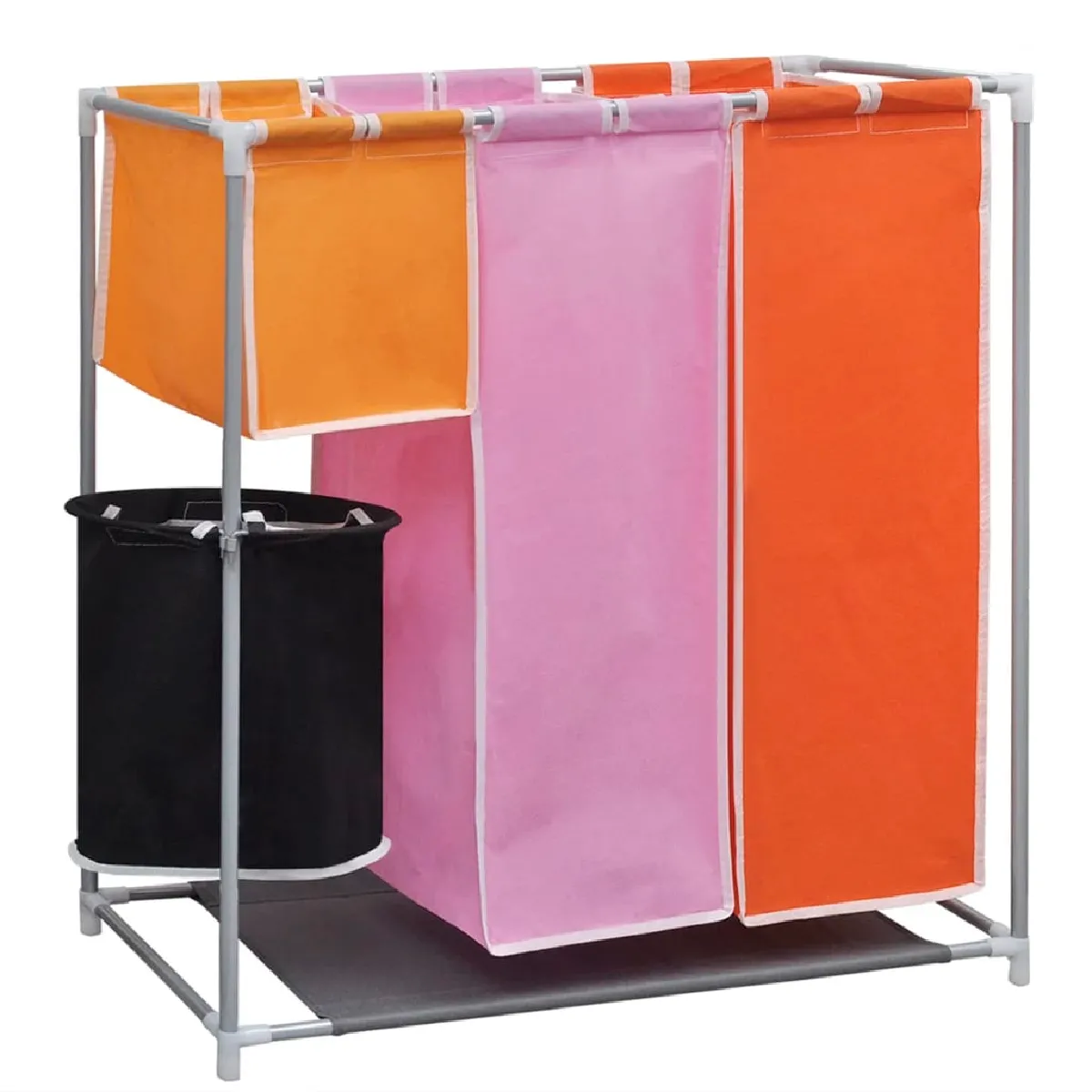 vidaXL Panier à linge 3 sections avec bac