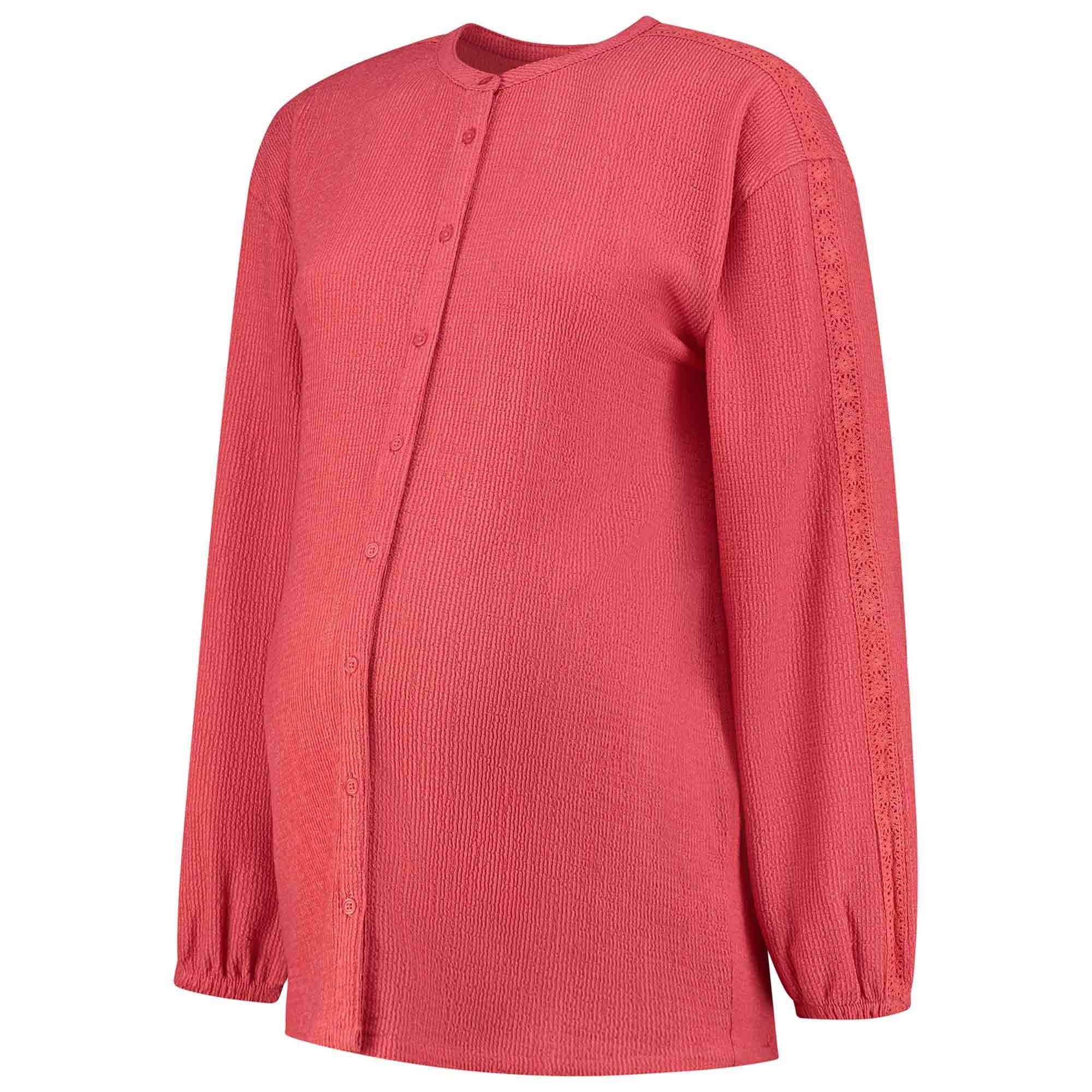 Prénatal zwangerschapsblouse lange mouwen effen oranje