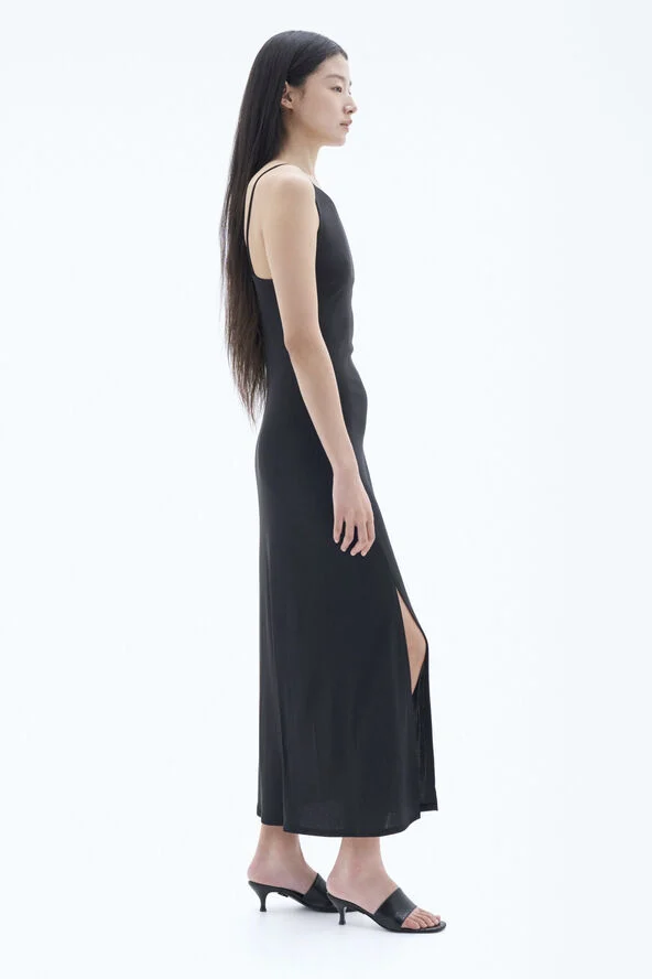 Filippa K High Neck Slip Dress Black