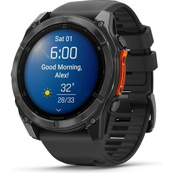 Montre connectée Garmin fenix 8 AMOLED 51mm Acier Gray avec bracelet noir