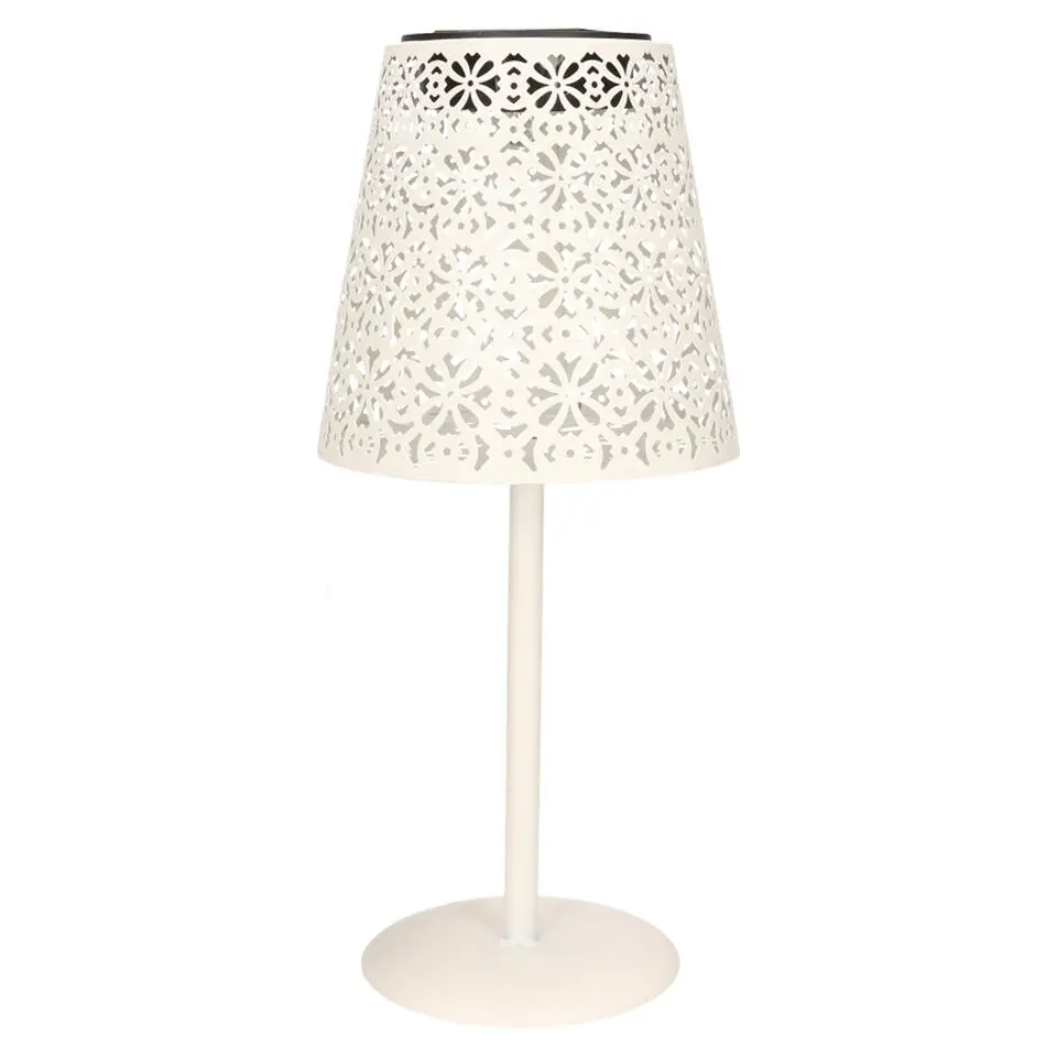 Anna's Collection Tafellamp buiten - solar - D12 x H28 cm - wit
