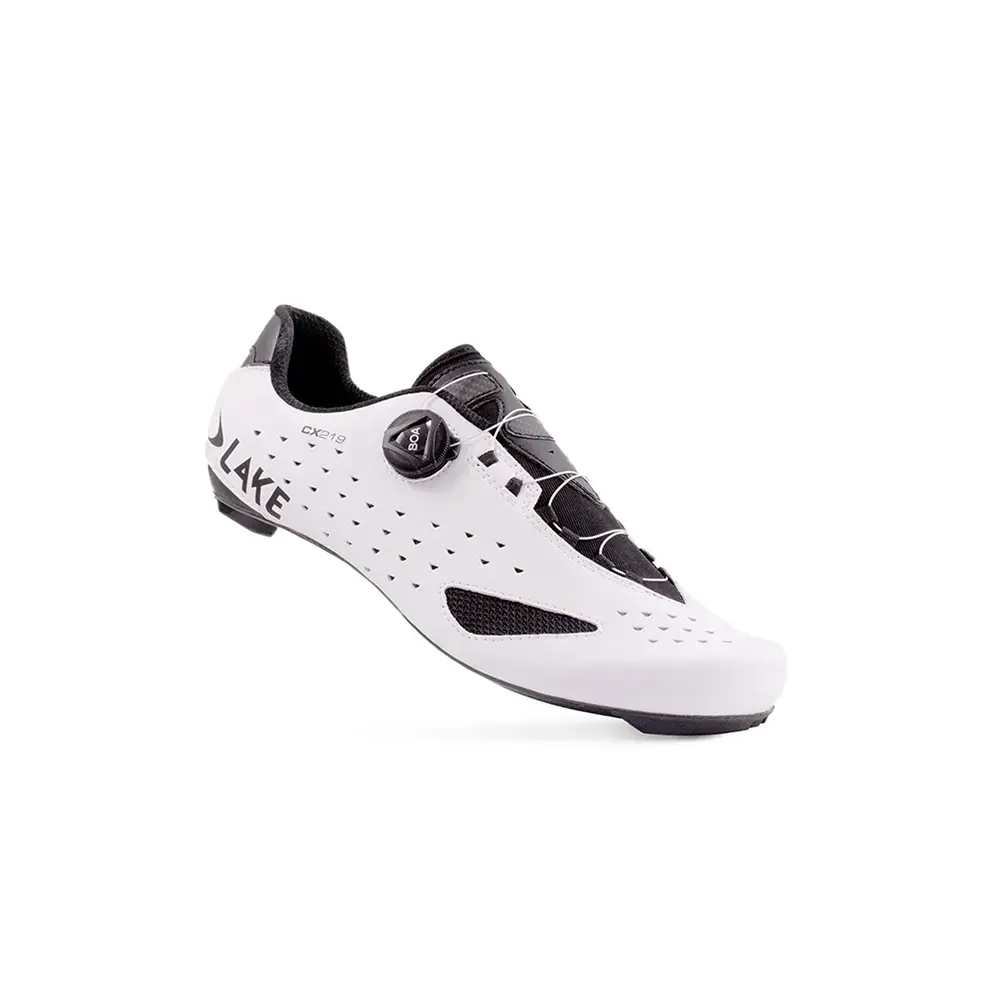 Lake CX219 Wide Wielrenschoenen Wit/Zwart Heren