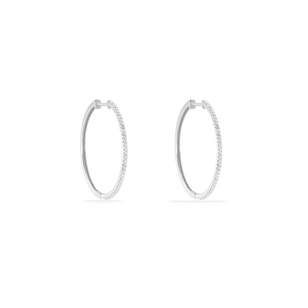 Créoles Aryanna Rondes Or Blanc Diamant