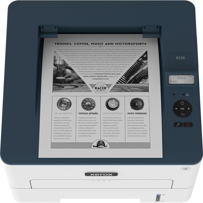 Xerox B230 Imprimante recto verso sans fil A4 34 ppm, PCL5e/6, 2 magasins Total 251 feuilles