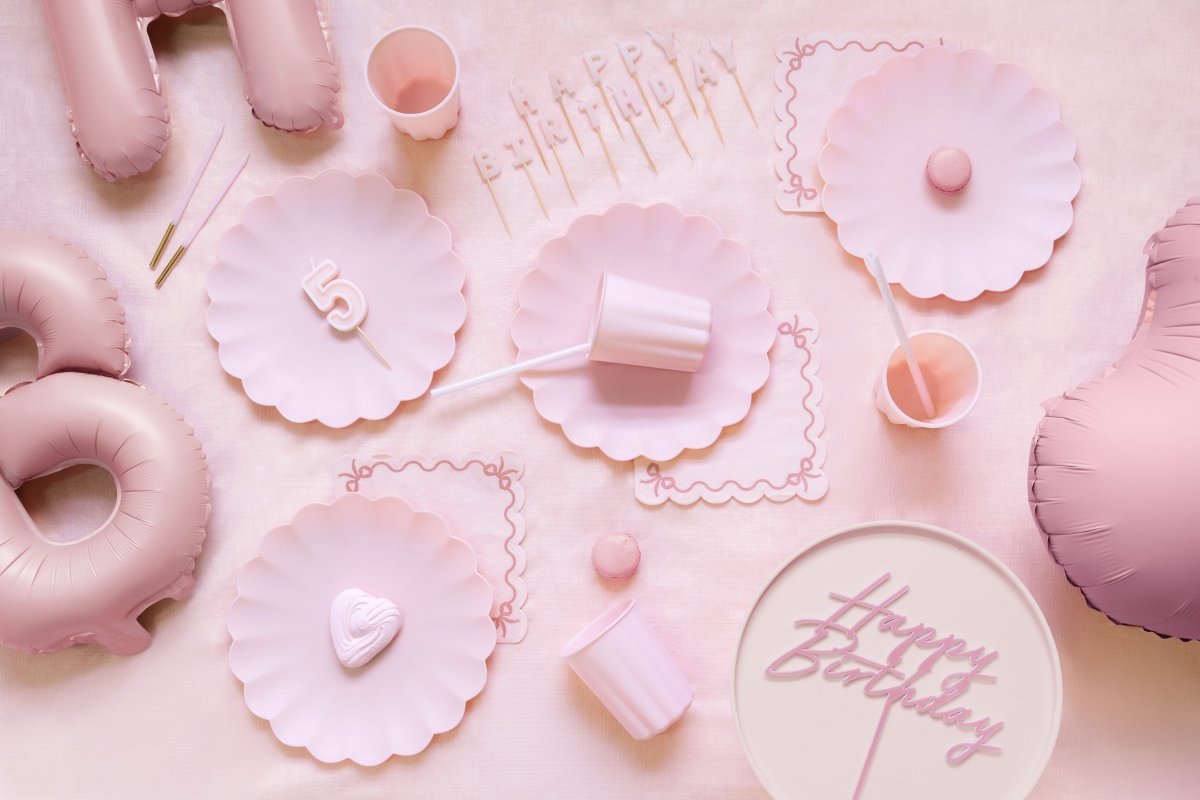 Happy Birthday Taarttopper Roze 16,5cm
