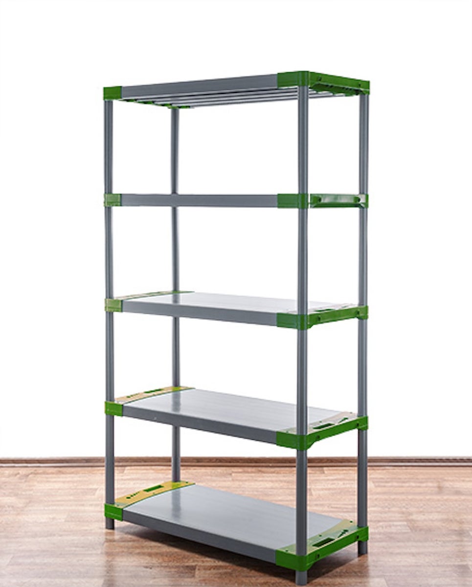PROREGAL Plastic Plank Big Grey Bear Hoog HxBxD 180 x 90 x 46 cm Plank Draagvermogen 160 kg Grijs/Groen