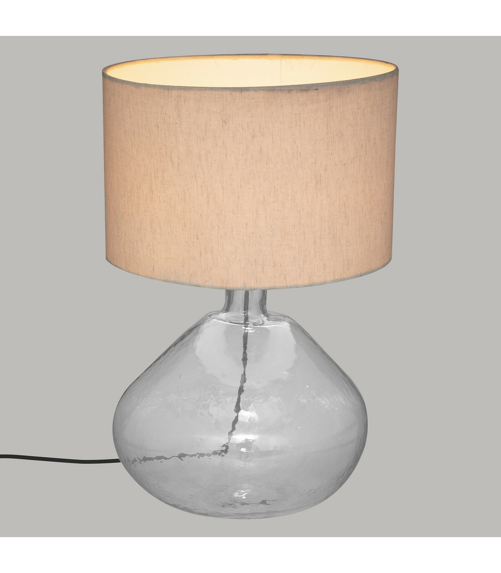Lampe à poser en métal et verre transparent h 56 cm
