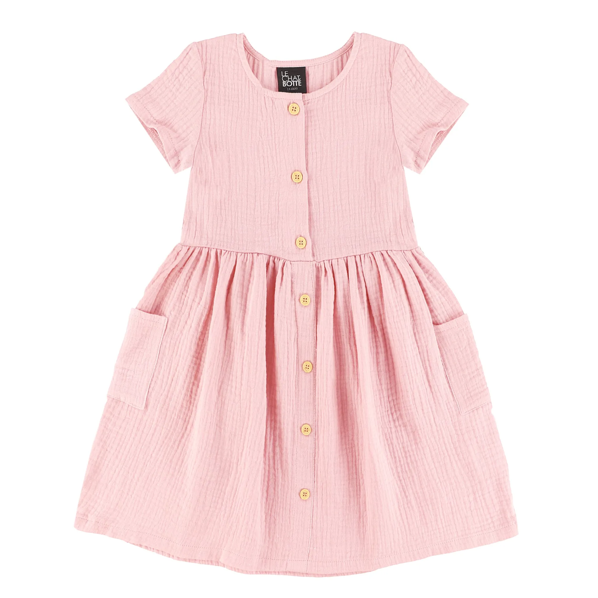 Chat Botté Robe Mousseline Rose 2-8ans