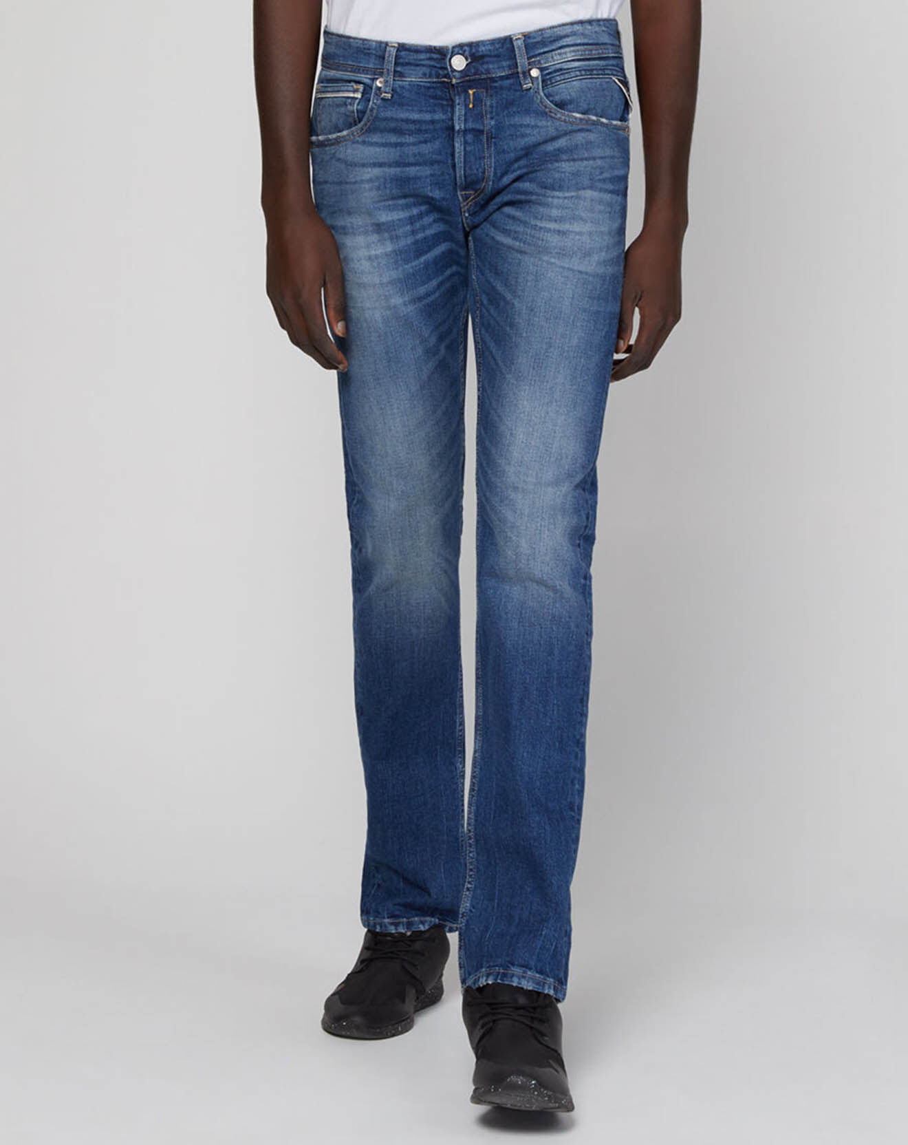 Replay Jean ajusté stretch Grover Délavé bleu