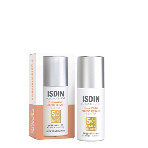 ISDIN Fotoprotector Fusion Water Magic Repair Protetor Solar com Cor SPF50 50ml