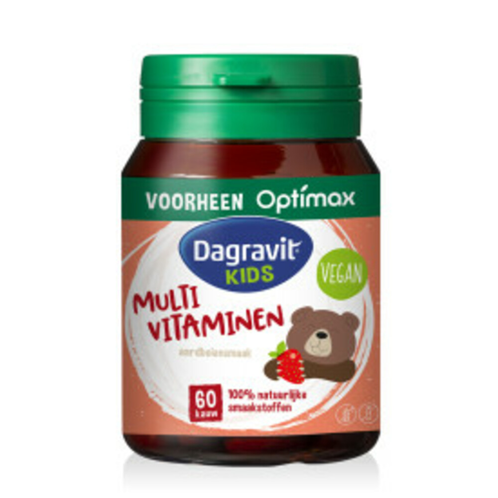 2x Dagravit Natural Kids Multivitaminen Aardbei60 kauwtabletten