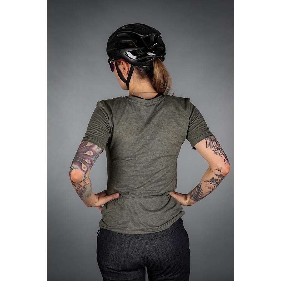 Biehler Gravel Fietsshirt Korte Mouwen Groen/Melange Dames