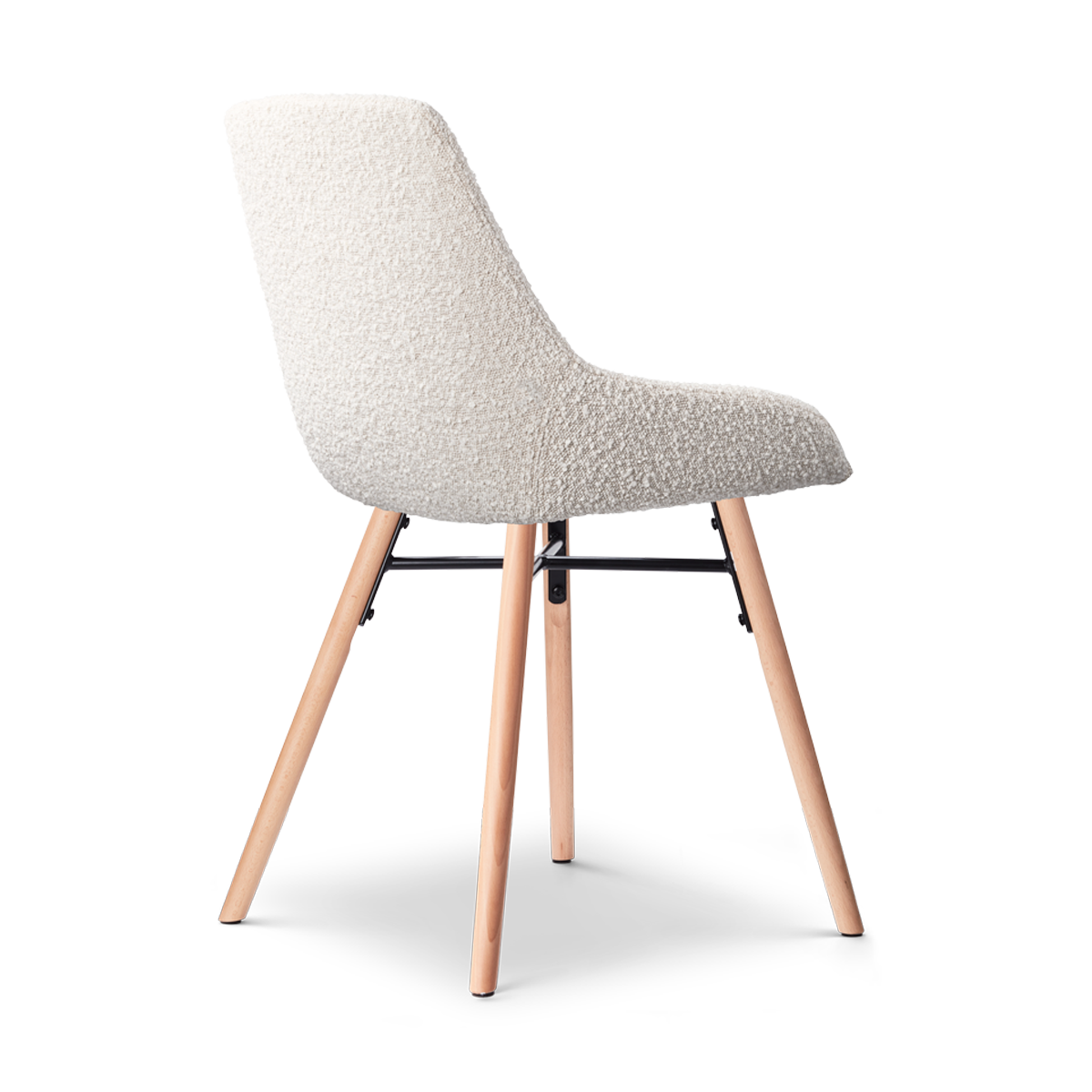 Eetkamerstoel Nena-Isa bouclé beige - naturel - set van 2