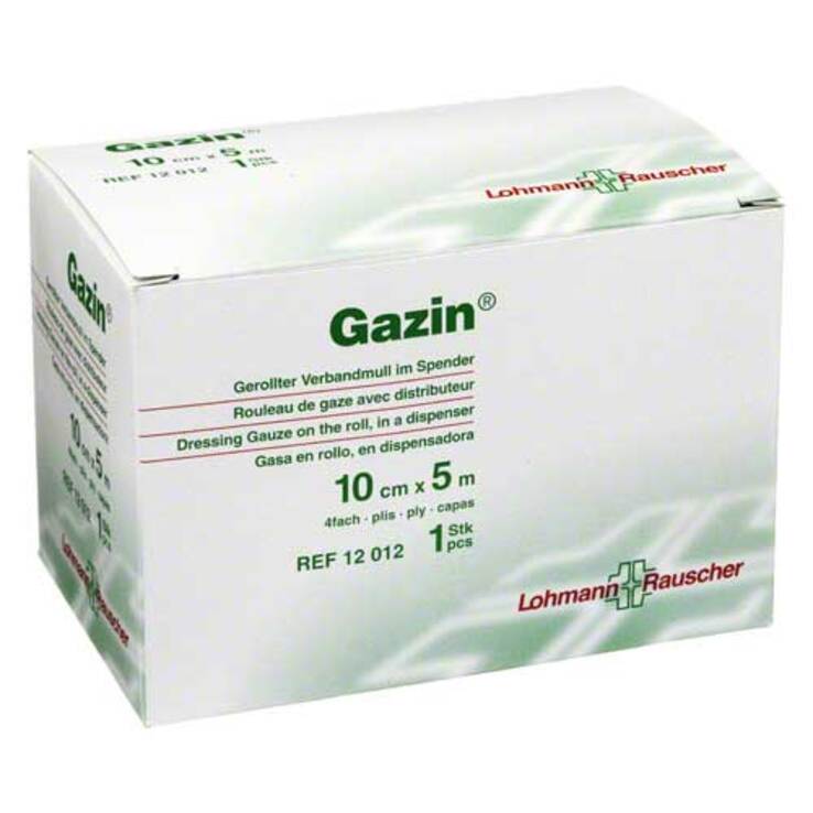 Gazin Verbandmull 10cmx5m 4fach gerollt, 1 St
