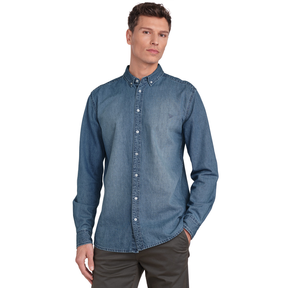 Jonas Nielsen Herren Jeanshemd aus Bio-Baumwolle blau
