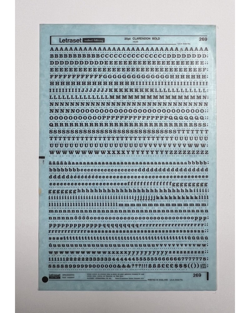 Letraset 269 - CLARENDON BOLD 20pt