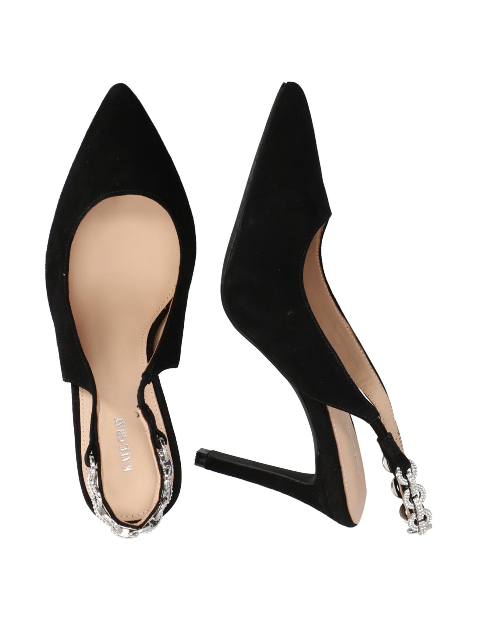 Veloursleder Slingpumps