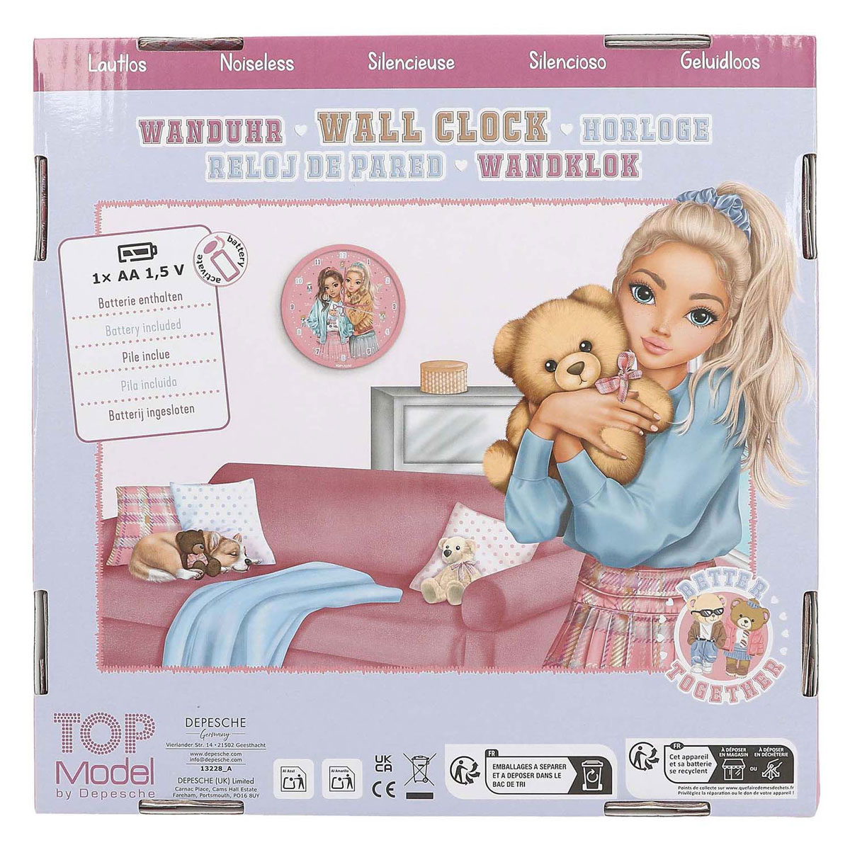 TOPModel Klok Happy Team Teddy